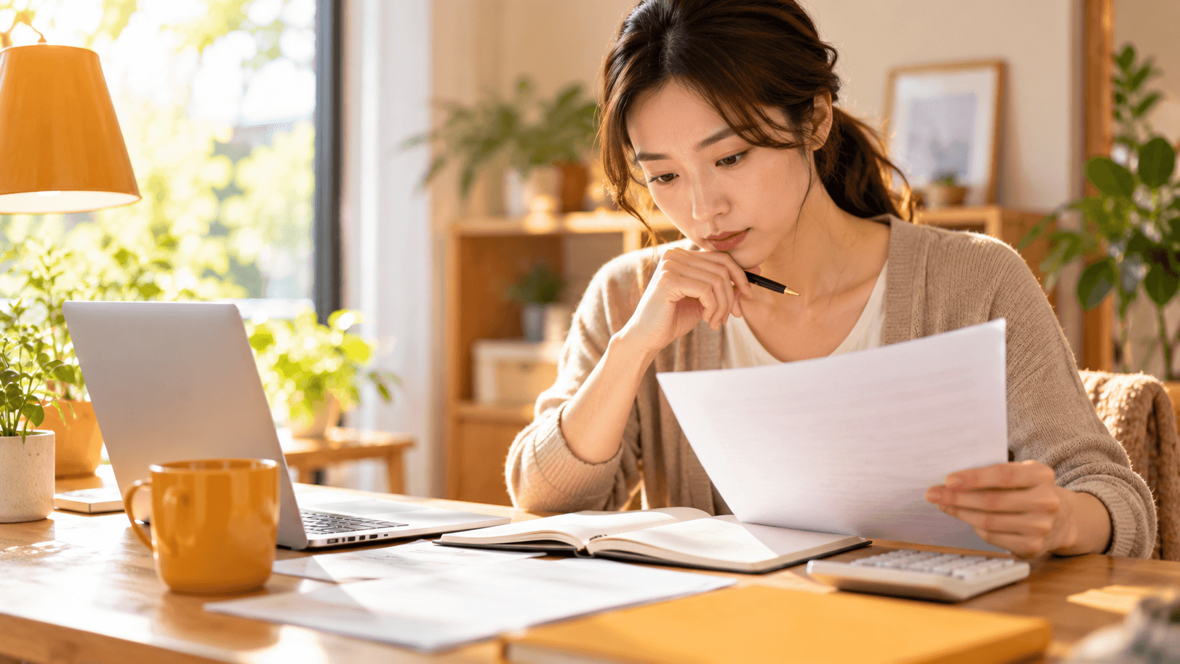 申込前に契約条件や給付金の条件を確認する様子のイメージ
