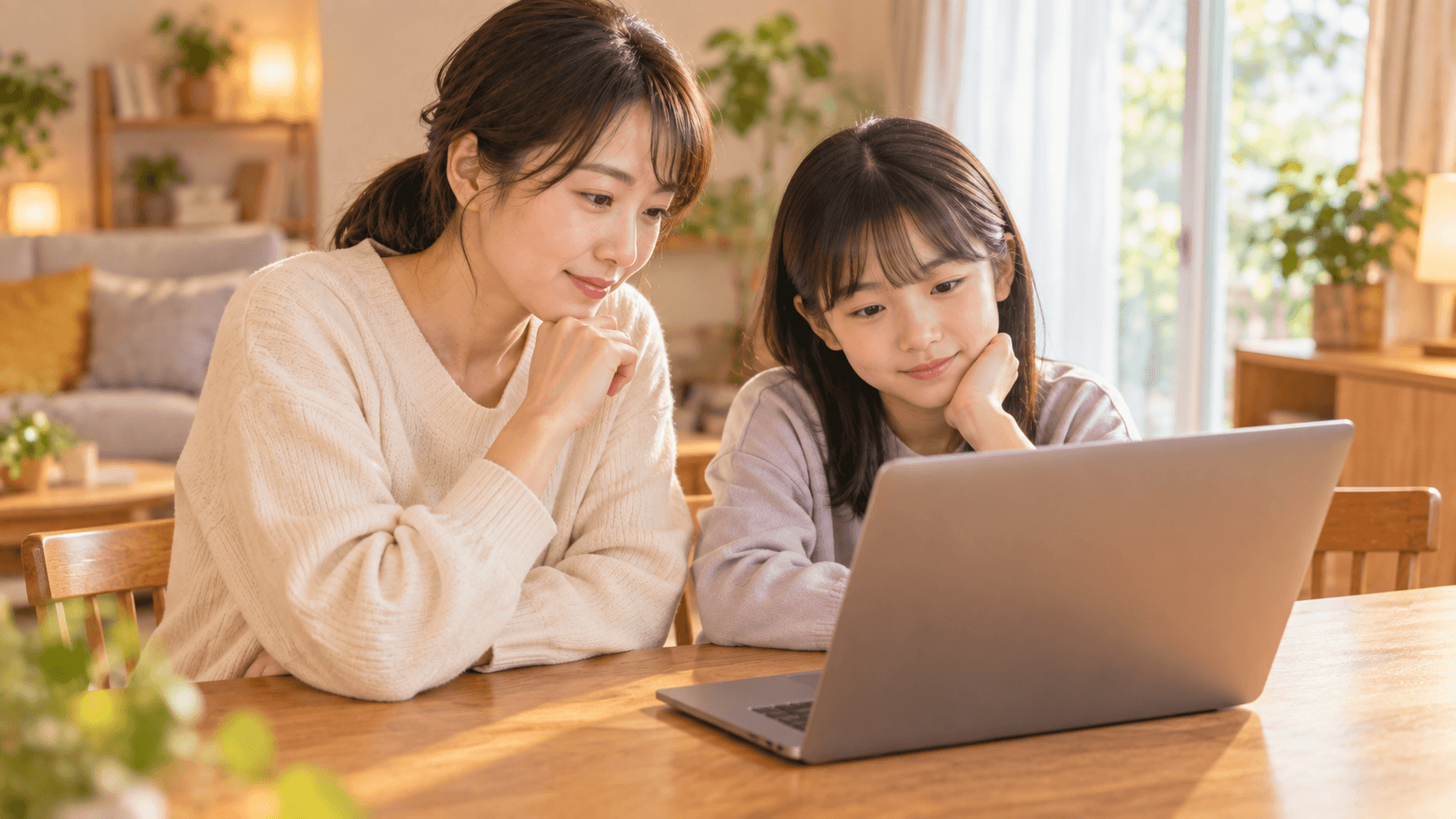 トウコベの利用を親子で検討しているイメージ