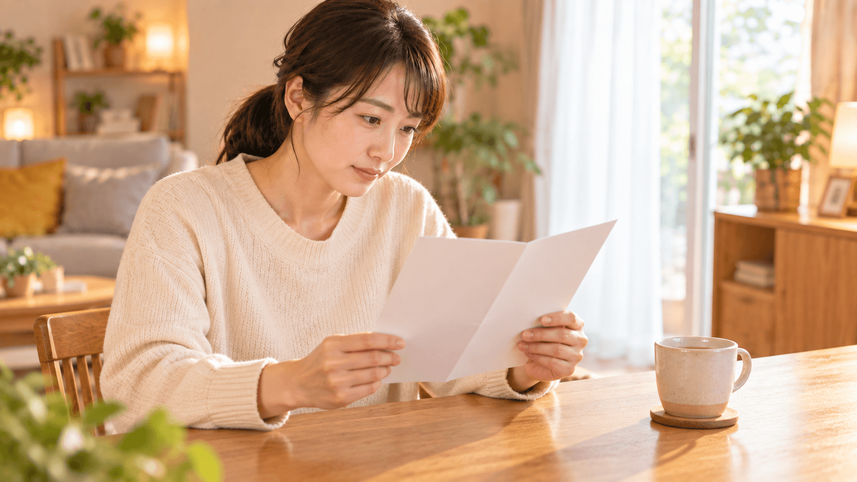 トウコベの資料をじっくり確認している保護者のイメージ