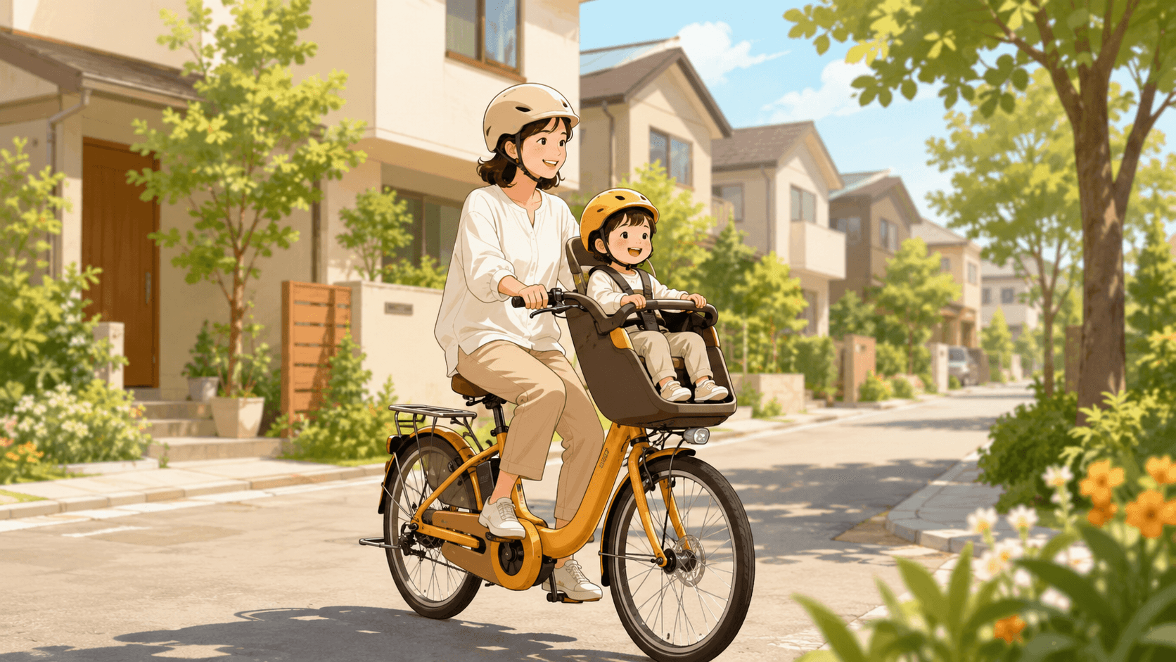 通勤・子乗せ・折りたたみ電動自転車の利用シーンイメージ