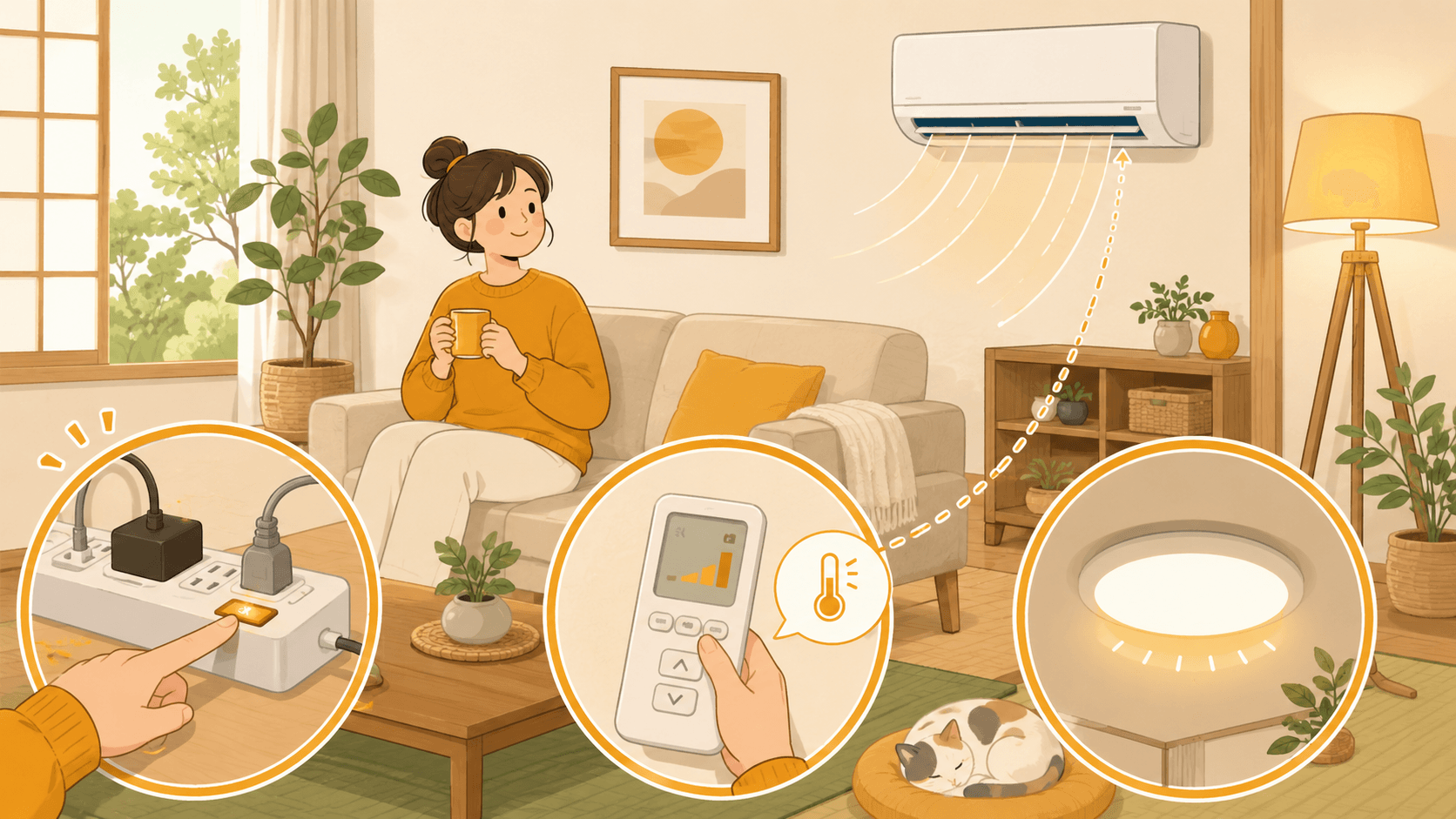 家電の使い方を見直して電気代を節約するイメージ