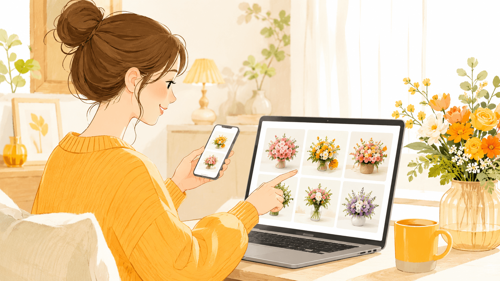 花のある暮らしを楽しむイメージ