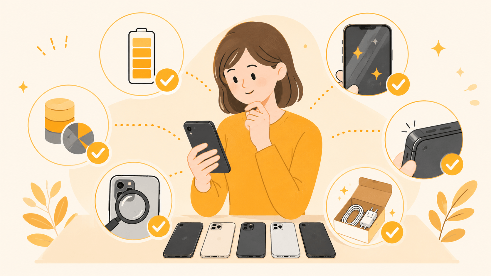 中古スマホとリファービッシュ品の違いを解説するインフォグラフィック