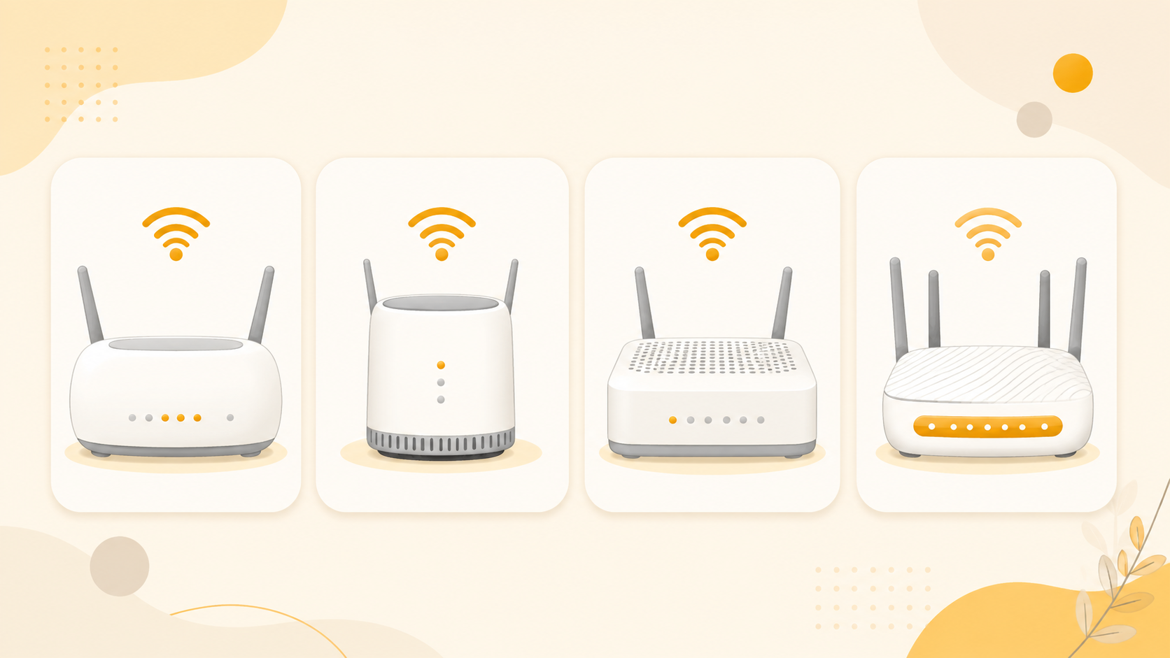 複数の光回線ルーターを並べて比較するイメージ
