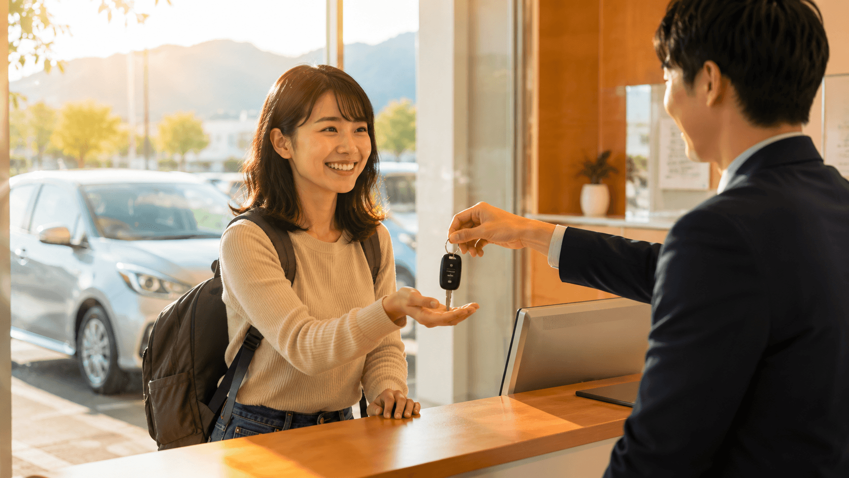 レンタカーをお得に借りるコツのイメージ