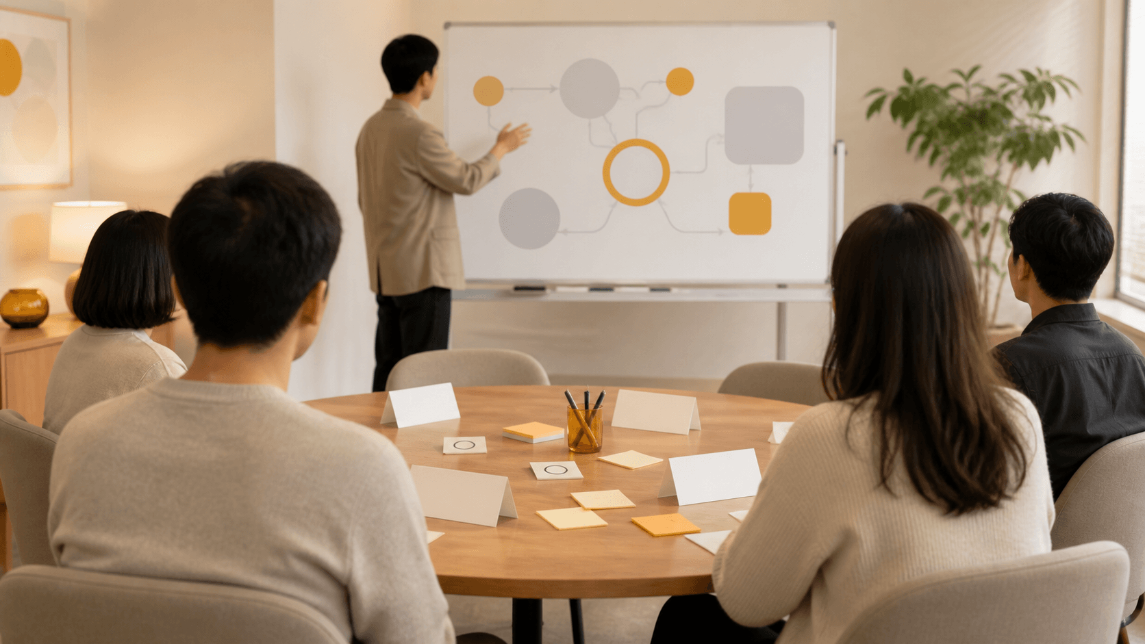 座談会形式のグループインタビューのイメージ